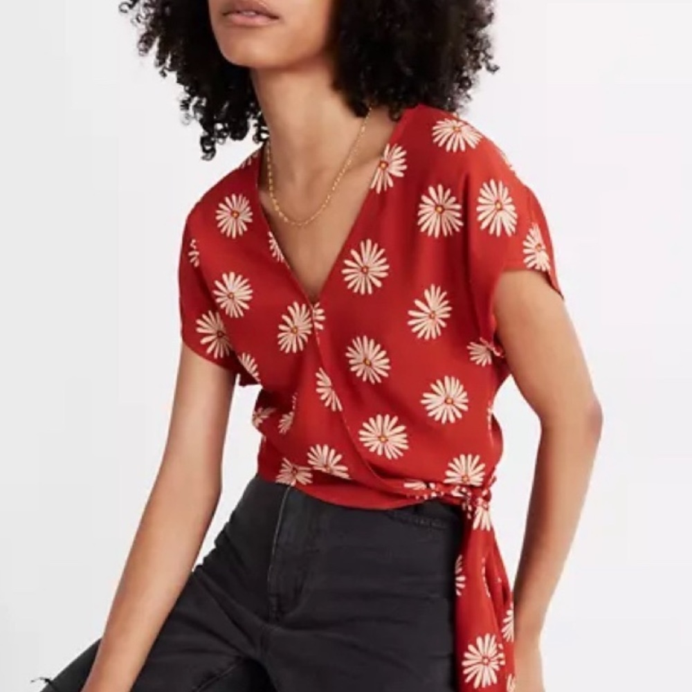 Madewell sash-tie wrap top